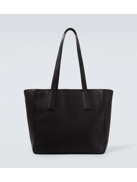 Usnjena torba The Row črna