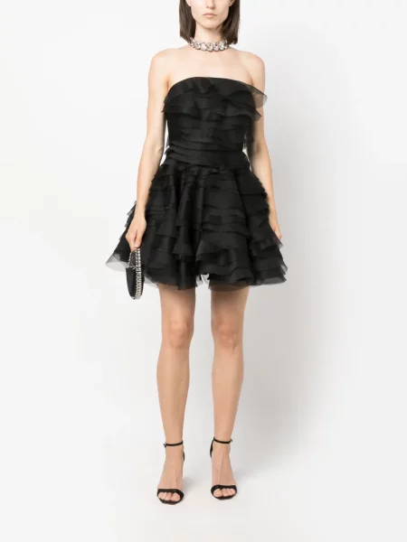 Rochie Ana Radu cu volane din organza negru