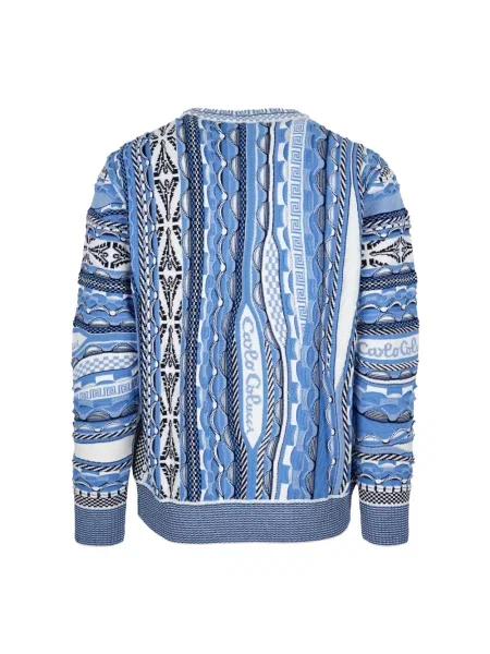 Dzianinowy sweter Carlo Colucci niebieski