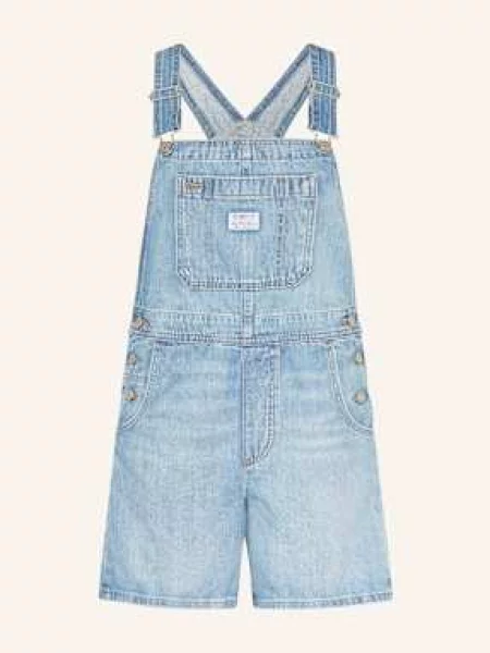 Levi's ogrodniczki jeansowe UTILITY SHORTALL niebieski