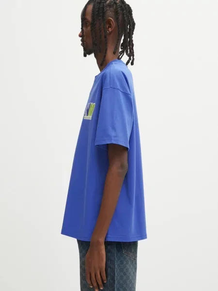 Napapijri t-shirt Napapijri x Martine Rose z nadrukiem niebieski