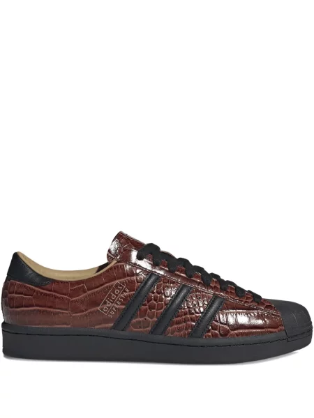 Pantaloni scurți Adidas cu șireturi din dantelă cu dungi maro