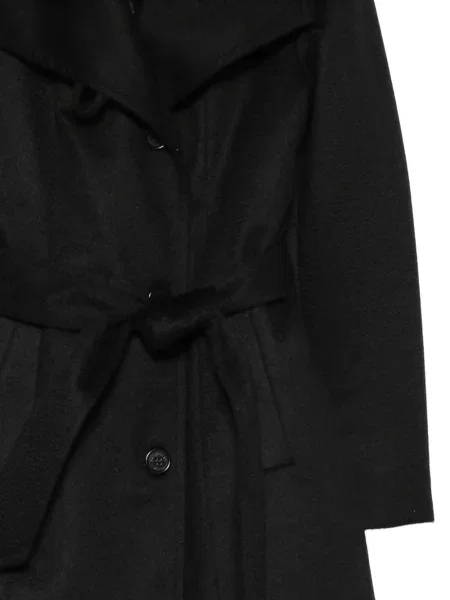 Cu centură palton Norwegian Wool de lână negru