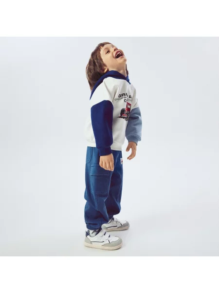 Reserved Kalhoty jogger cargo modrá