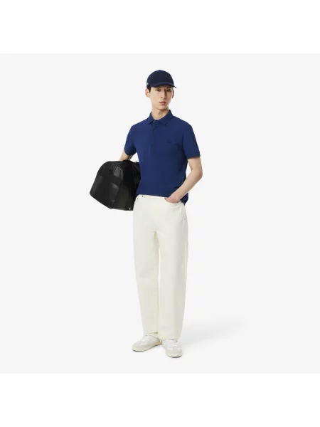 Lacoste Koszulka Polo Smart Paris Z Elastycznej Bawełny granatowa