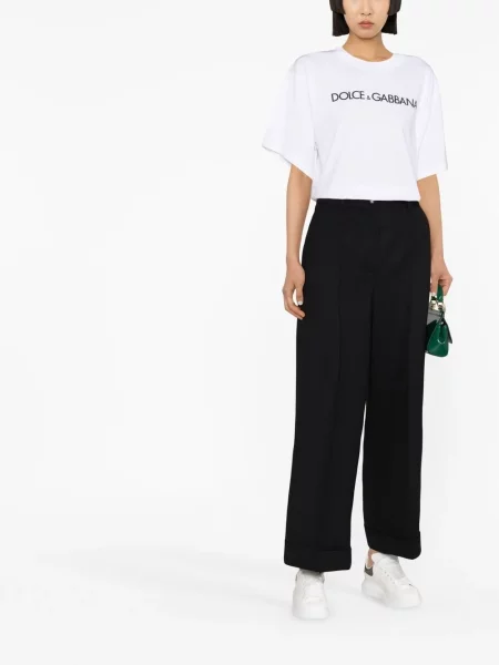 Raštuotas trumpas marškinėliai Dolce & Gabbana balta