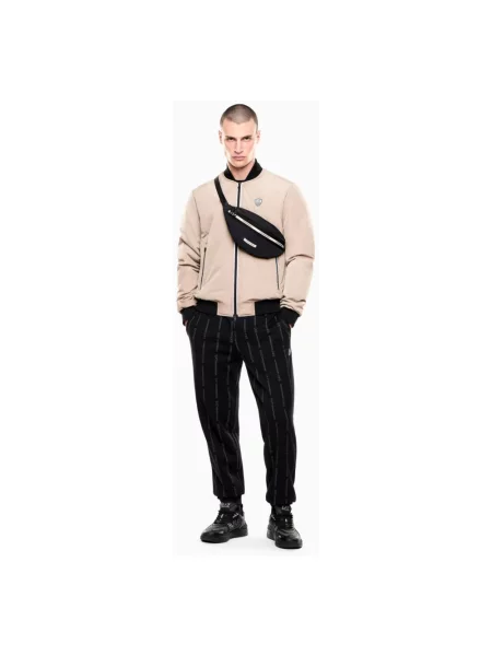 Kurtka bomber Emporio Armani Ea7 z logo brązowy