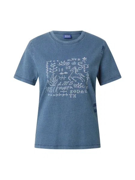 SCOTCH & SODA Tričko modrý melír bílá