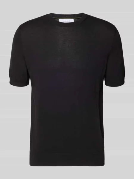 Bluzka z dzianiny z okrągłym dekoltem Markup czarna