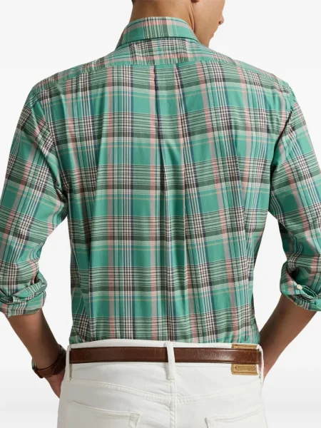 Șapcă Polo Ralph Lauren cu broderie din țesătură twill în carouri albastru