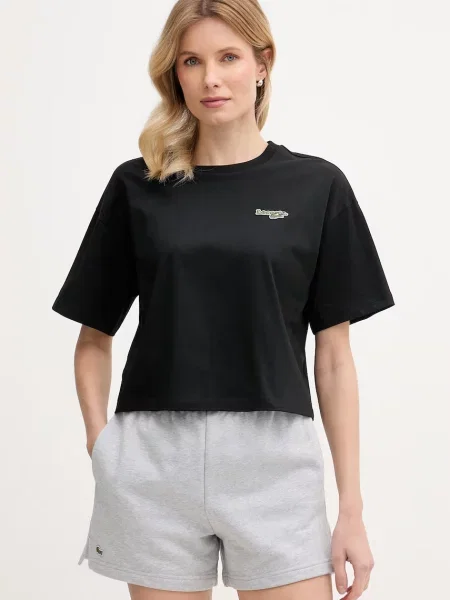 Oříznuté top Lacoste černý