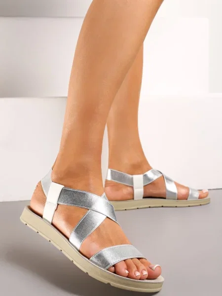 Sandale în Stil Sportiv cu Barete Elastice Andelmia albe