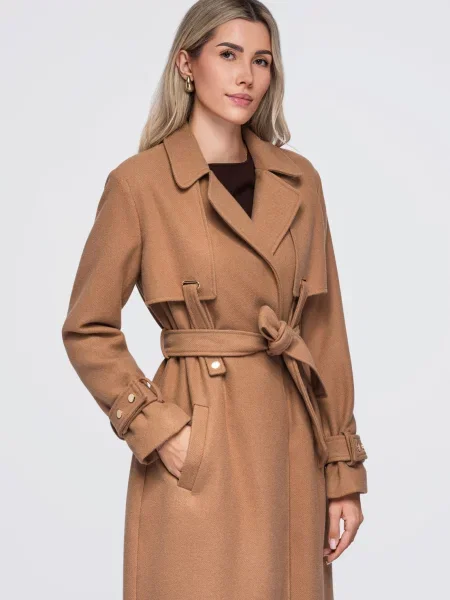 Ombre Prijelazni kaput devine dlake camel plava