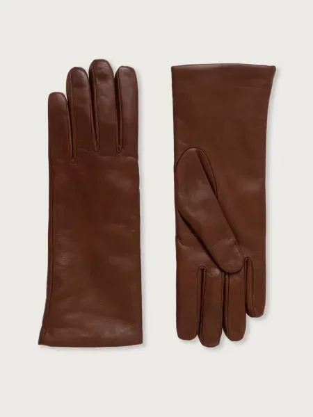 Weekend Max Mara rękawiczki skórzane WKASENAPESHORT brązowe