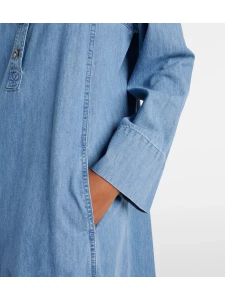 Rochie din denim Dries Van Noten de costum albastru