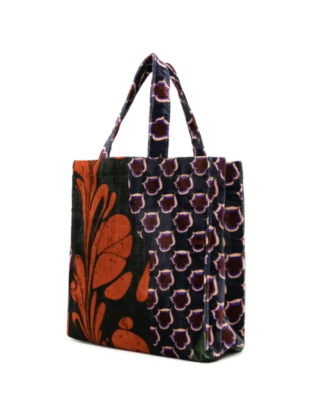 Gėlėta raštuota shopper rankinė Biyan mėlyna