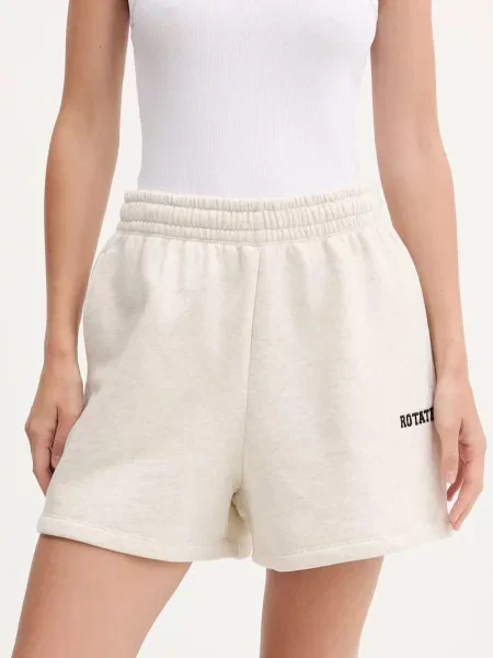 Rotate pantaloni scurți din melanj high waist bej