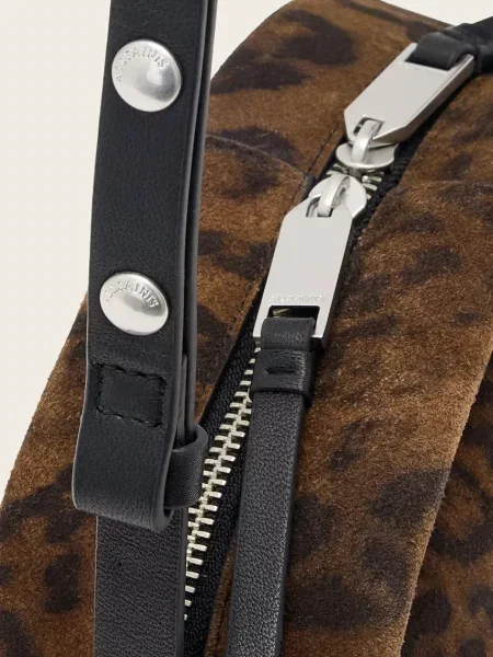 AllSaints torebka crossbody zamszowa ROSALIE brązowa