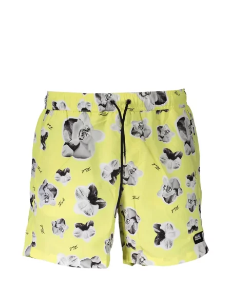 Slip de baie Karl Lagerfeld cu model floral cu imagine galben