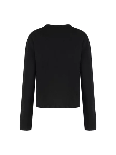 Sweter Moncler z kaszmiru z logo czarny