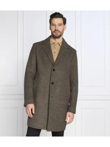 BOSS BLACK de lână palton c-cam negru