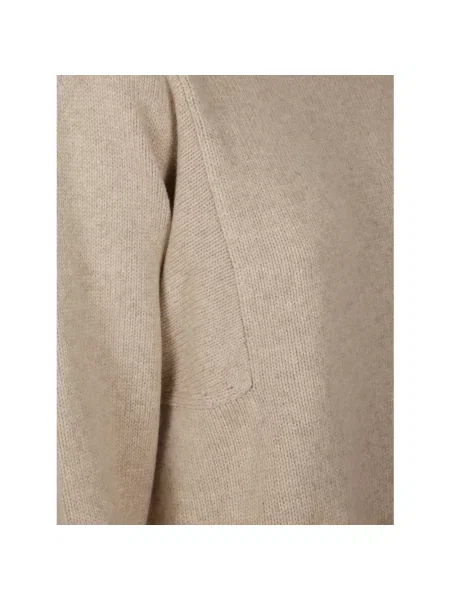 Lniany sweter z golfem Max Mara beżowy