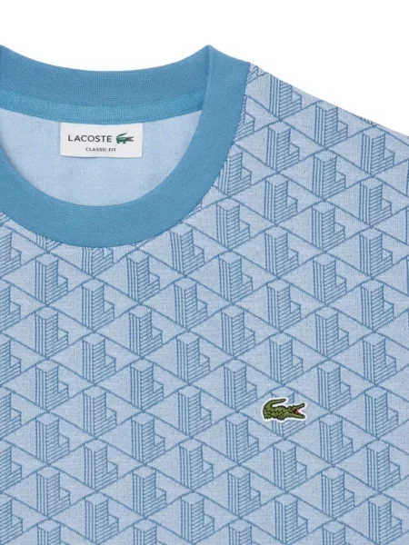 Tricou Lacoste cu decolteu rotund albastru