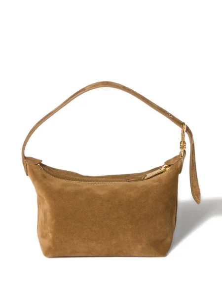 Geantă Miu Miu din piele de căprioară maro