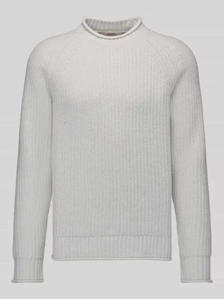 Sweter z rękawami raglanowymi z mieszanki wełny Selected biały