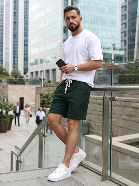 Pantaloni scurți de sport Dstreet verde