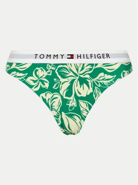 Tommy Hilfiger Класичні бікіні знизу з принтом вінтажний тропічний олімпійський зелений