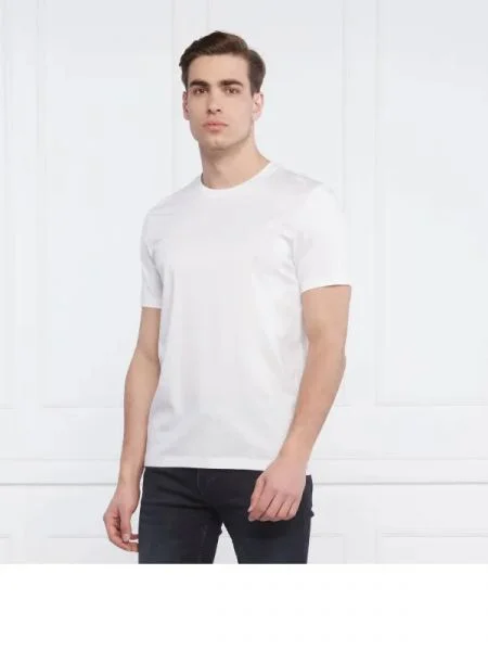 BOSS BLACK Tricou Tessler | mercerised alb