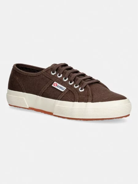 Superga LINEN πάνινα sneakers γυναικεία καφέ