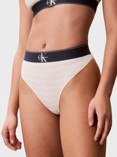 Трусы Calvin Klein в полоску желтые