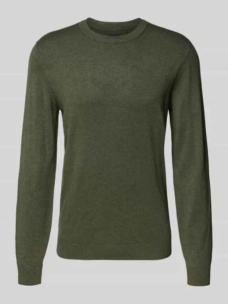 Sweter z dzianiny z prążkowanymi wykończeniami Mcneal khaki