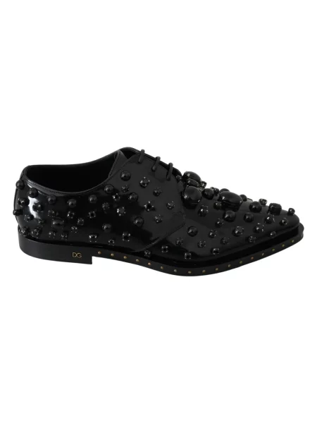 Lakierowane półbuty Dolce And Gabbana wiązane czarne