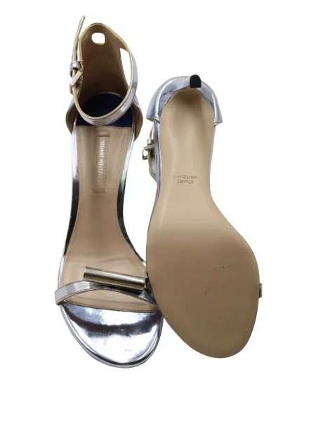 Sandale Stuart Weitzman din piele argintiu