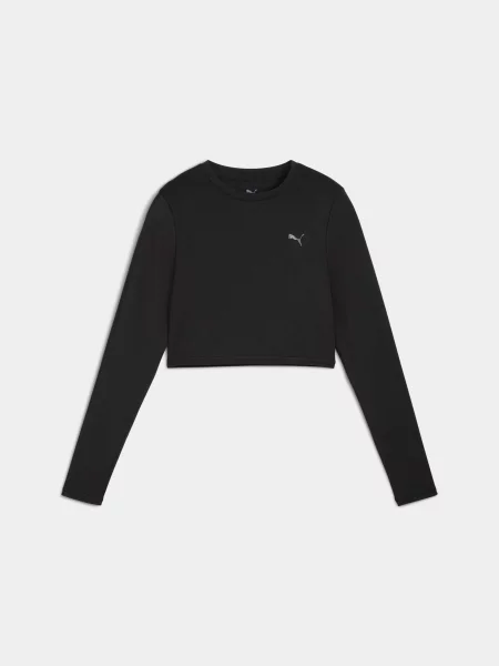 Кофта спортивна PUMA W Shape Cropped Ls комбінований верх чорний