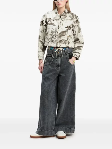 Raštuotas džinsinė striukė Palm Angels