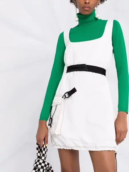 Opásaný šaty Stella Mccartney bez rukávů bílé