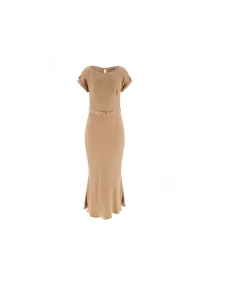 Sukienka midi Guess beżowa