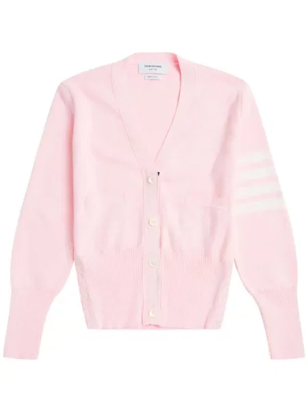 Cardigan Thom Browne cu dungi roz