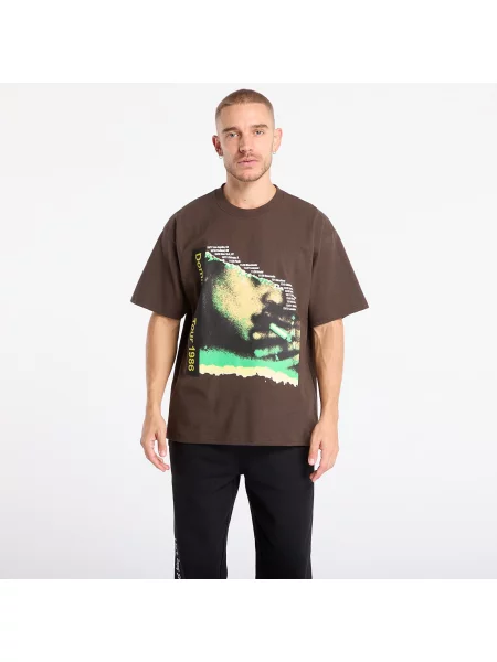 Тениска PLEASURES Domination T-Shirt Brown S кафяво