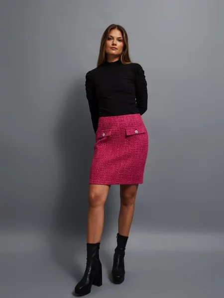 Fustă Marisse din tweed negru