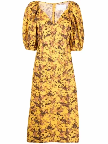 Rochie midi Remain până la genunchi de costum galben