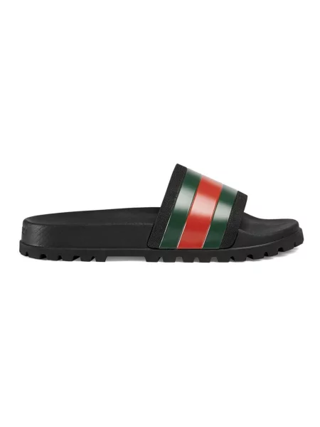 Sandały Gucci w paski czarne