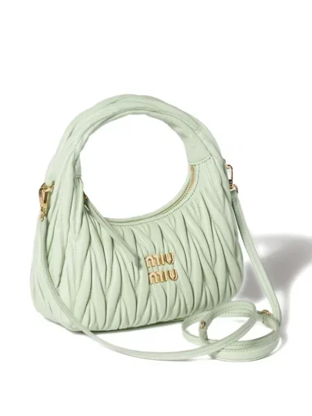 Geanta de piele Miu Miu din piele verde