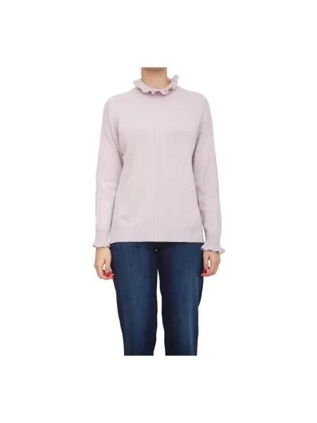 Sweter Twinset wełniany fioletowy