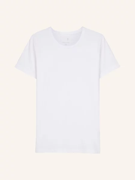 Seidensticker T-Shirt O Kroju Regular Fit weiss biała