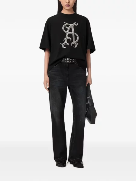 Tricou Allsaints cu imagine negru